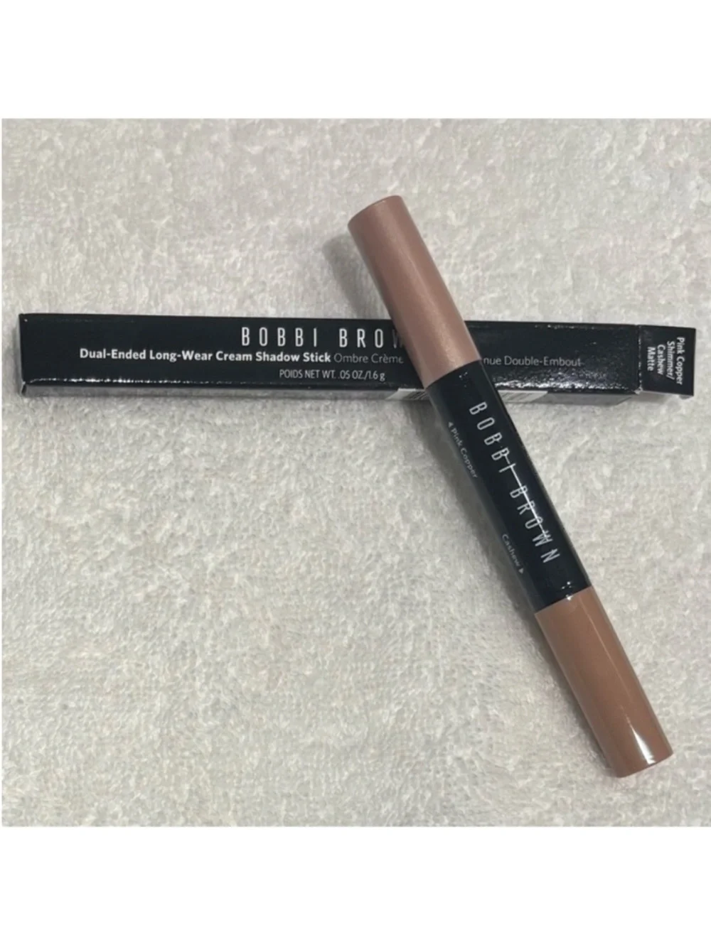 Bobbi Brown Dual-Ended Long-Wear Cream Eyeshadow Stick in Pink Copper/Cashew NIB
